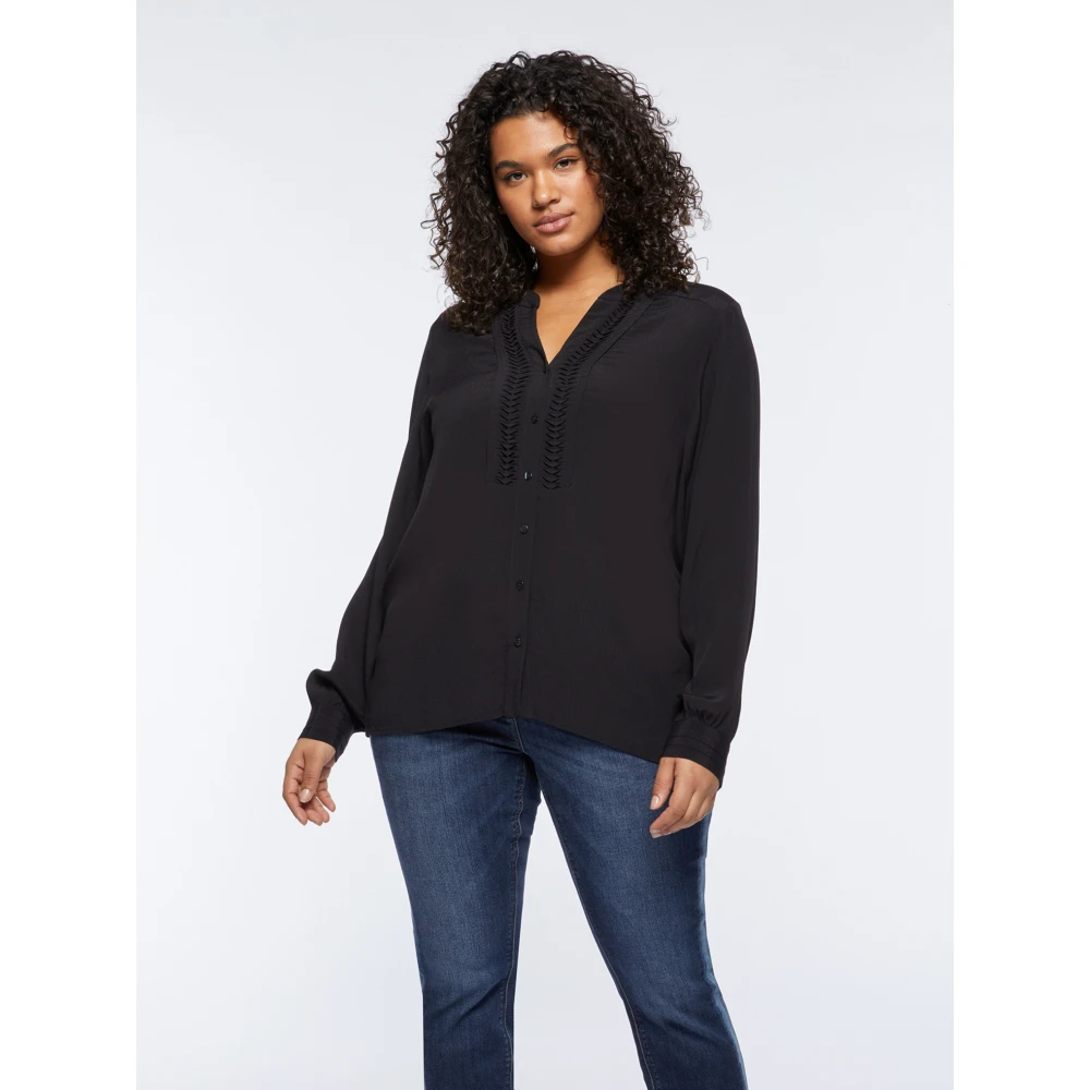 Fiorella Rubino Viscose Origami Blouse Black Dames