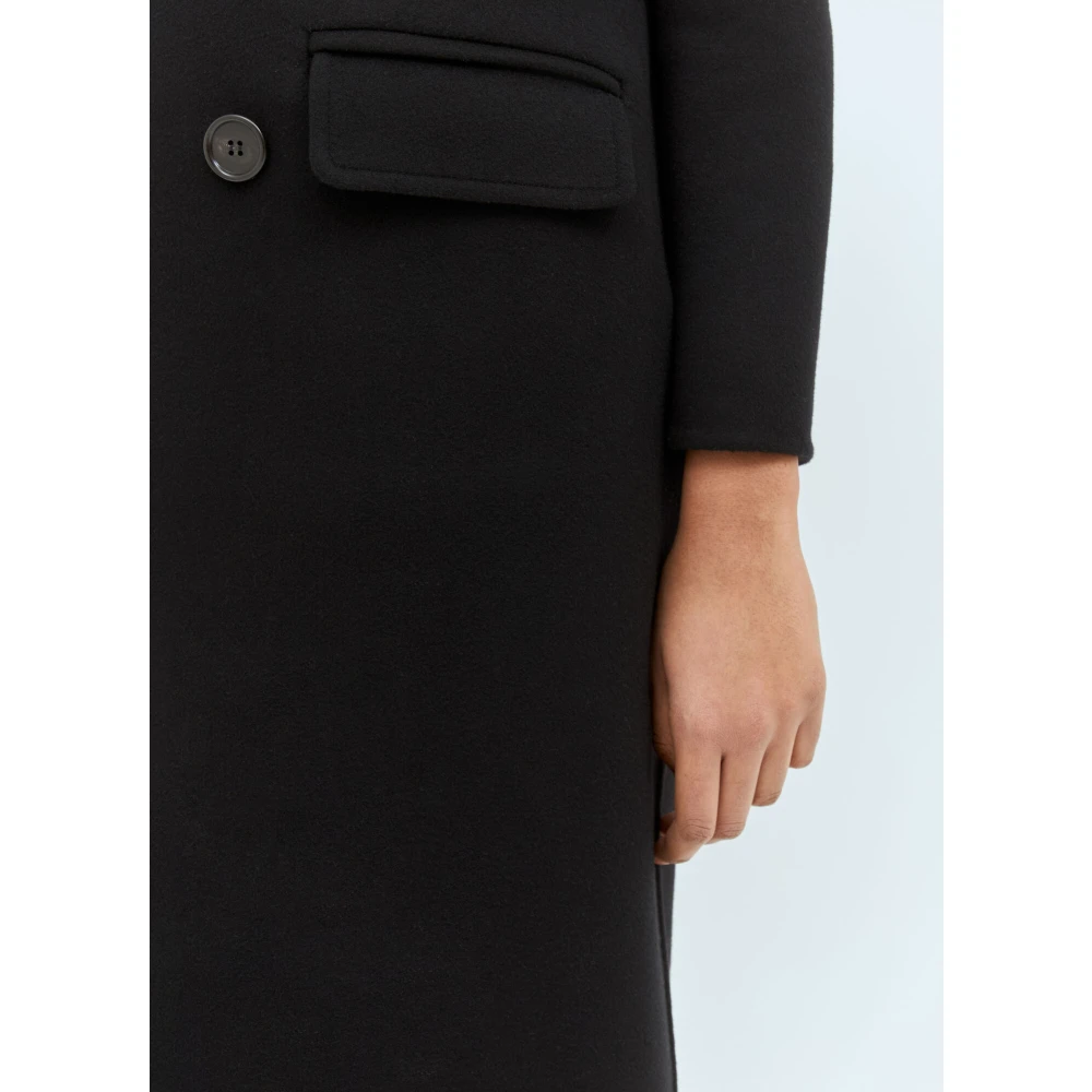 Chloé Wollen lange jas met afneembare cape Black Dames