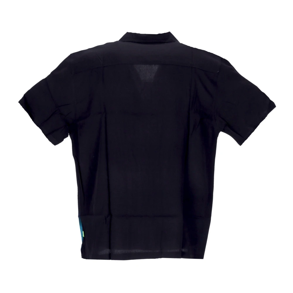 HUF Zwart geweven korte mouw shirt Black Heren