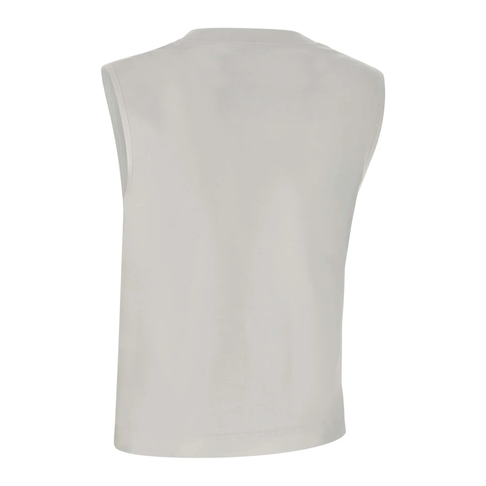 Iceberg Mouwloze Katoenen Top met Logopatch White Dames