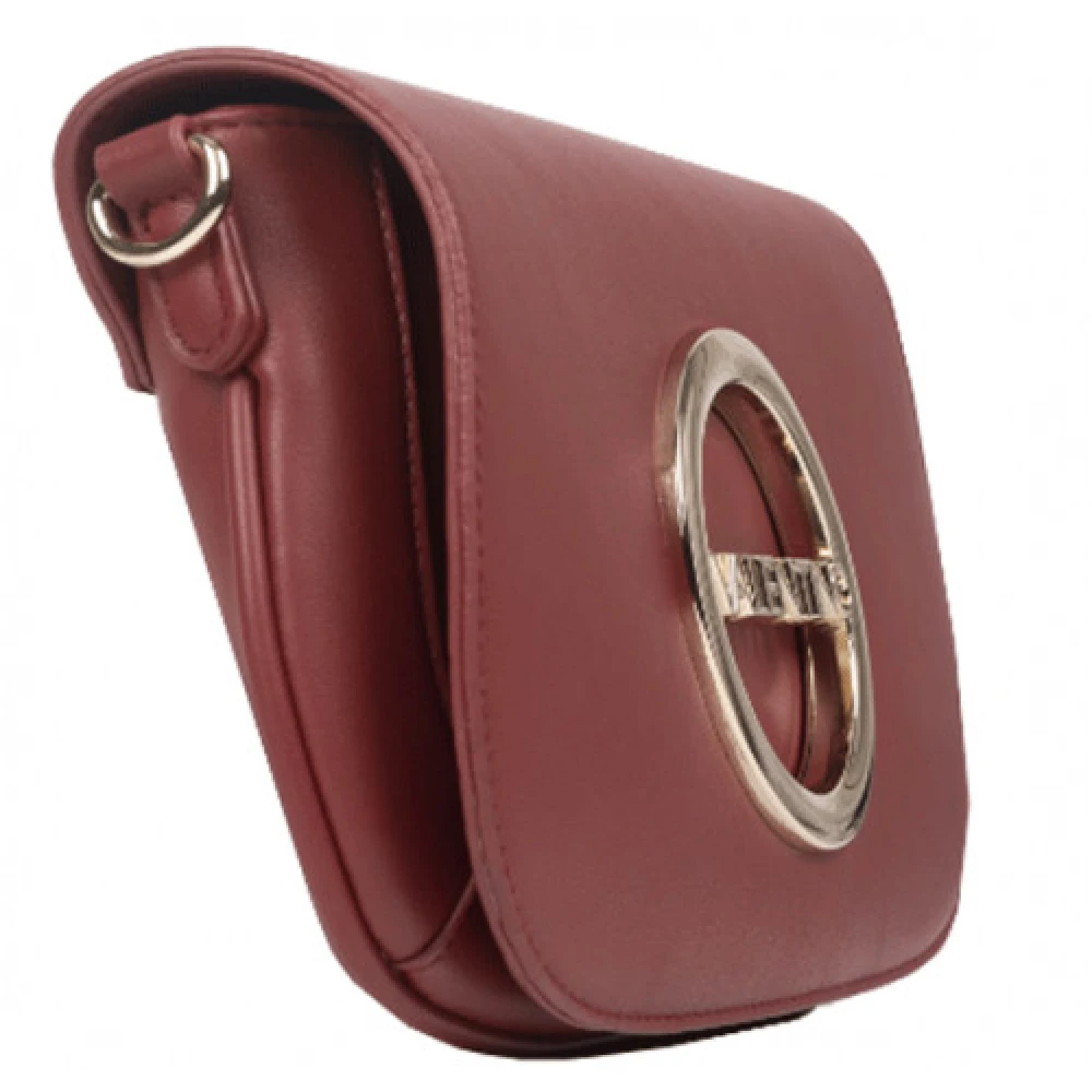 Valentino by Mario Valentino Rode Donkere Handtas met Gouden Logo Red Dames