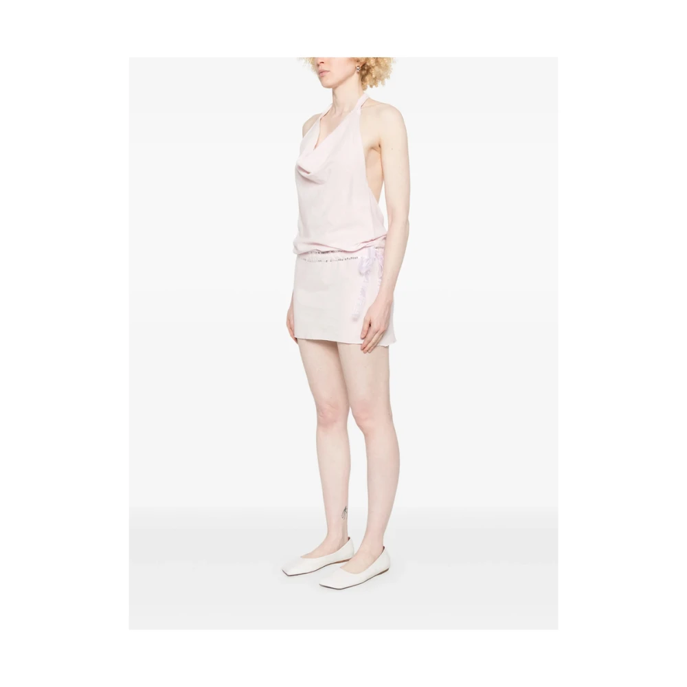 Gimaguas Roze Paillet Halternek Open Rug Jurk Pink Dames