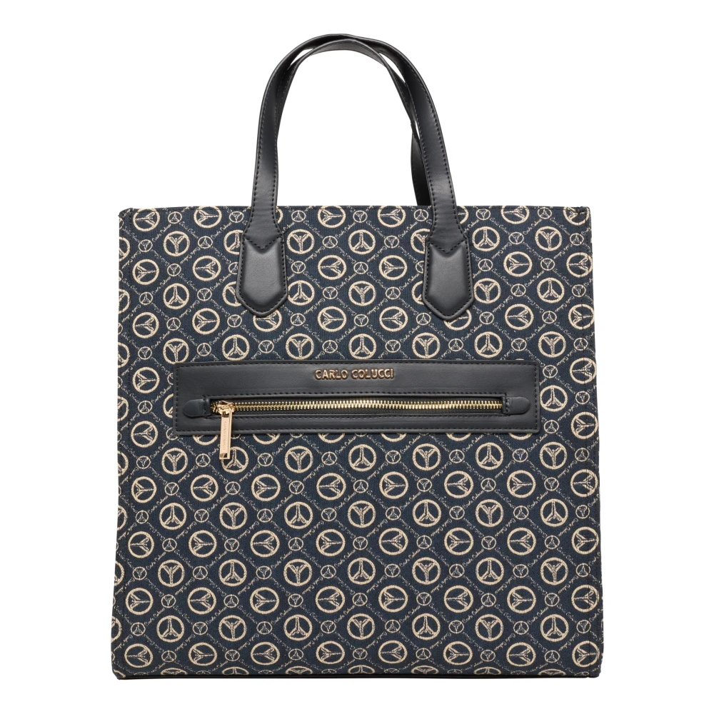 Carlo Colucci Women's Logo Print Shopper Bag