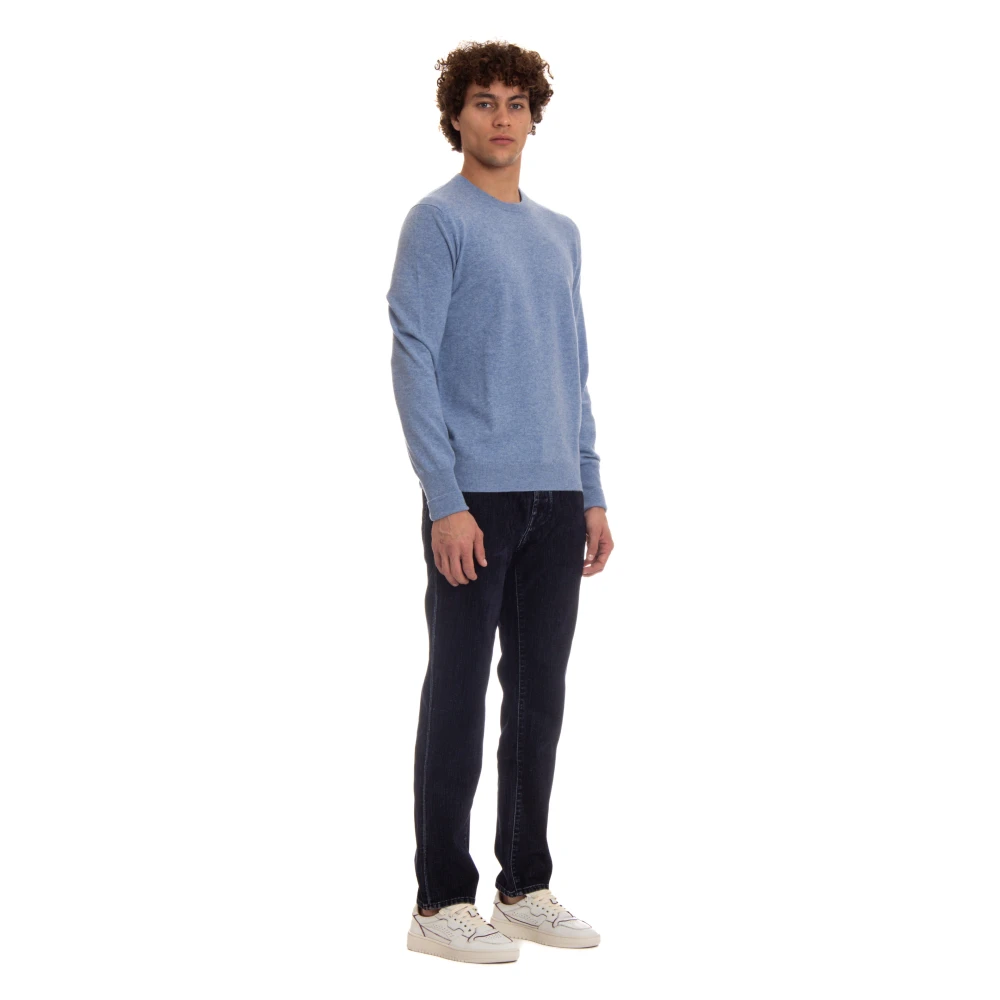 Ballantyne Heldere Blauwe Kasjmier Trui Winter Stijl Blue Heren