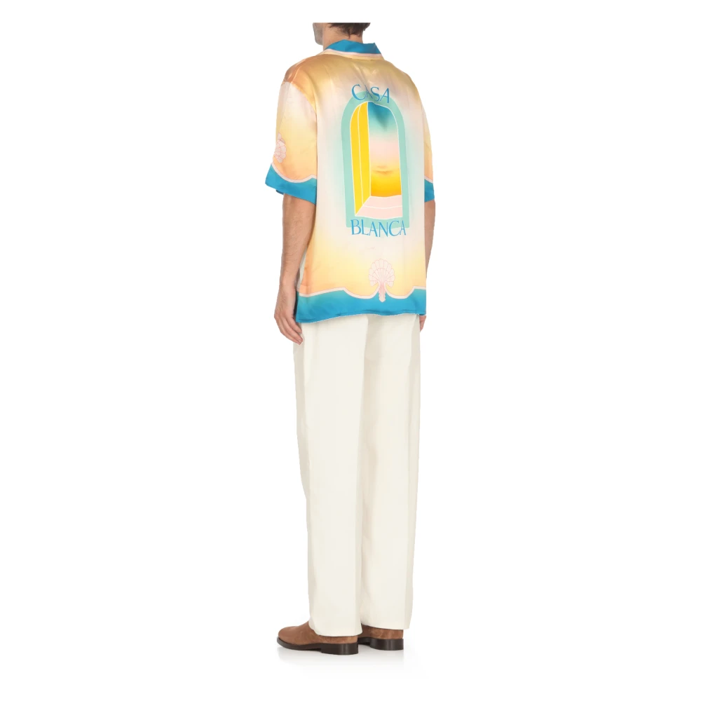 Casablanca Souvenir Zijden Twill Overhemd Multicolor Heren