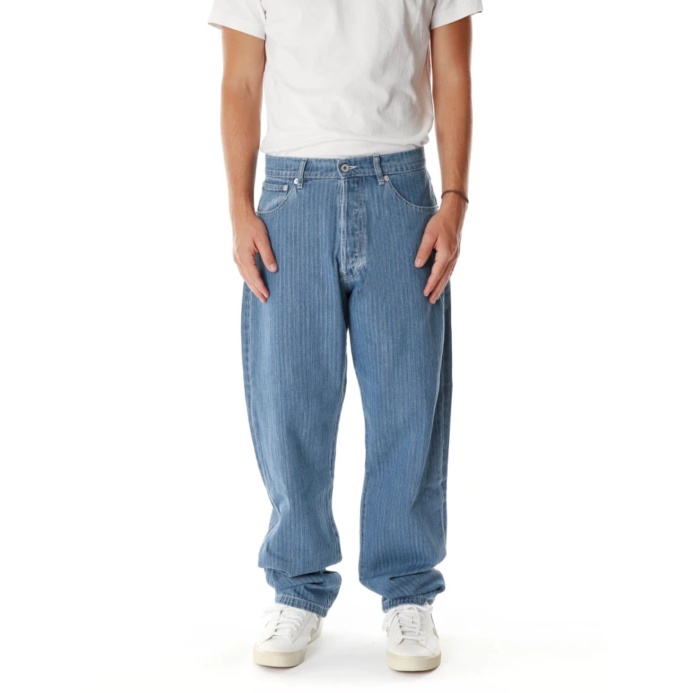 Kenzo Mount Fuji Loose Fit Jeans Blue Heren