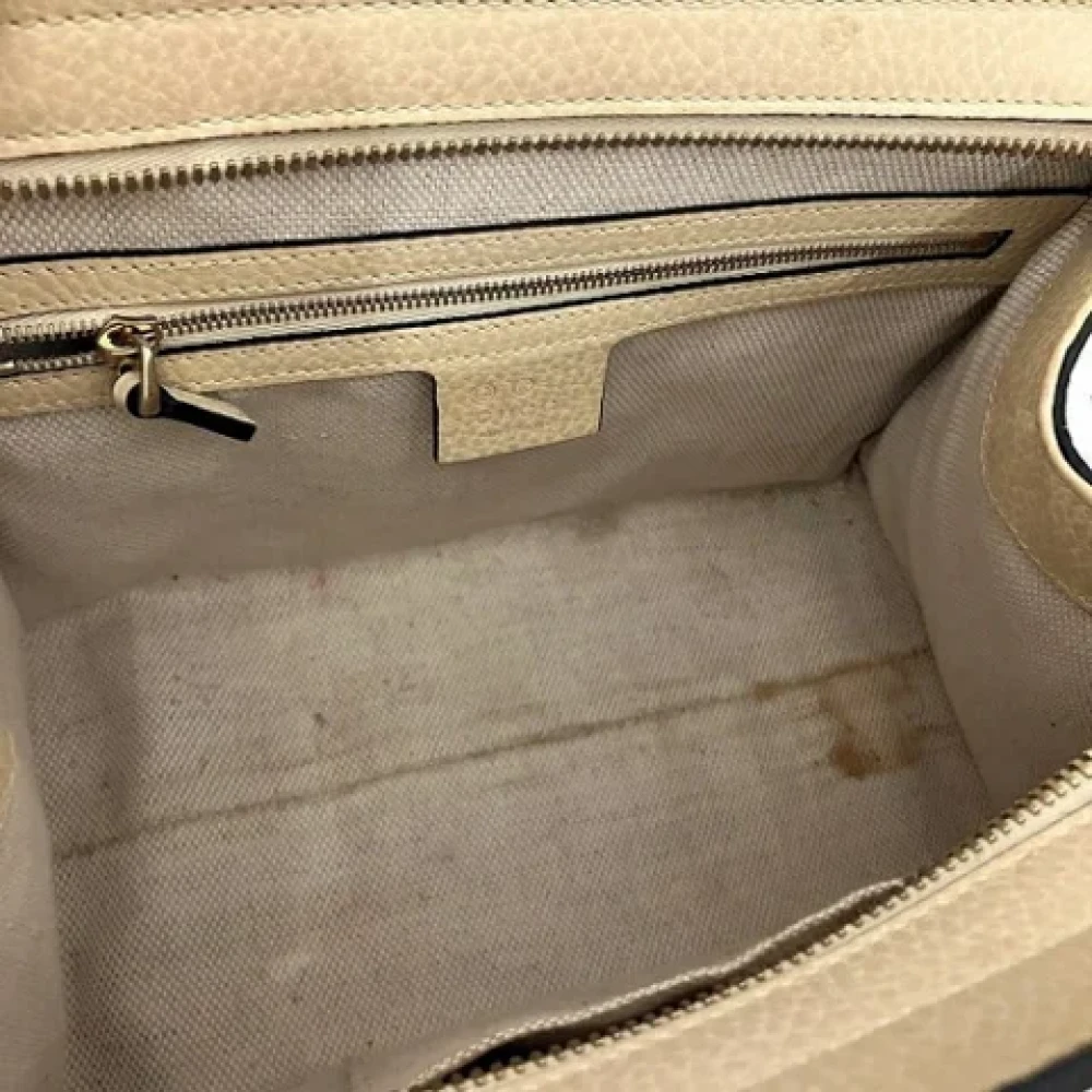 Gucci Vintage Pre-owned Leather handbags Beige Dames