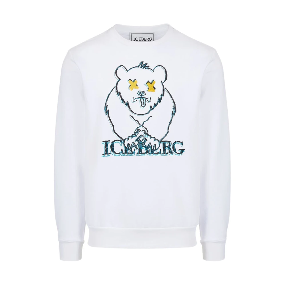 Iceberg Sweatshirt met cartoonbeer White Heren