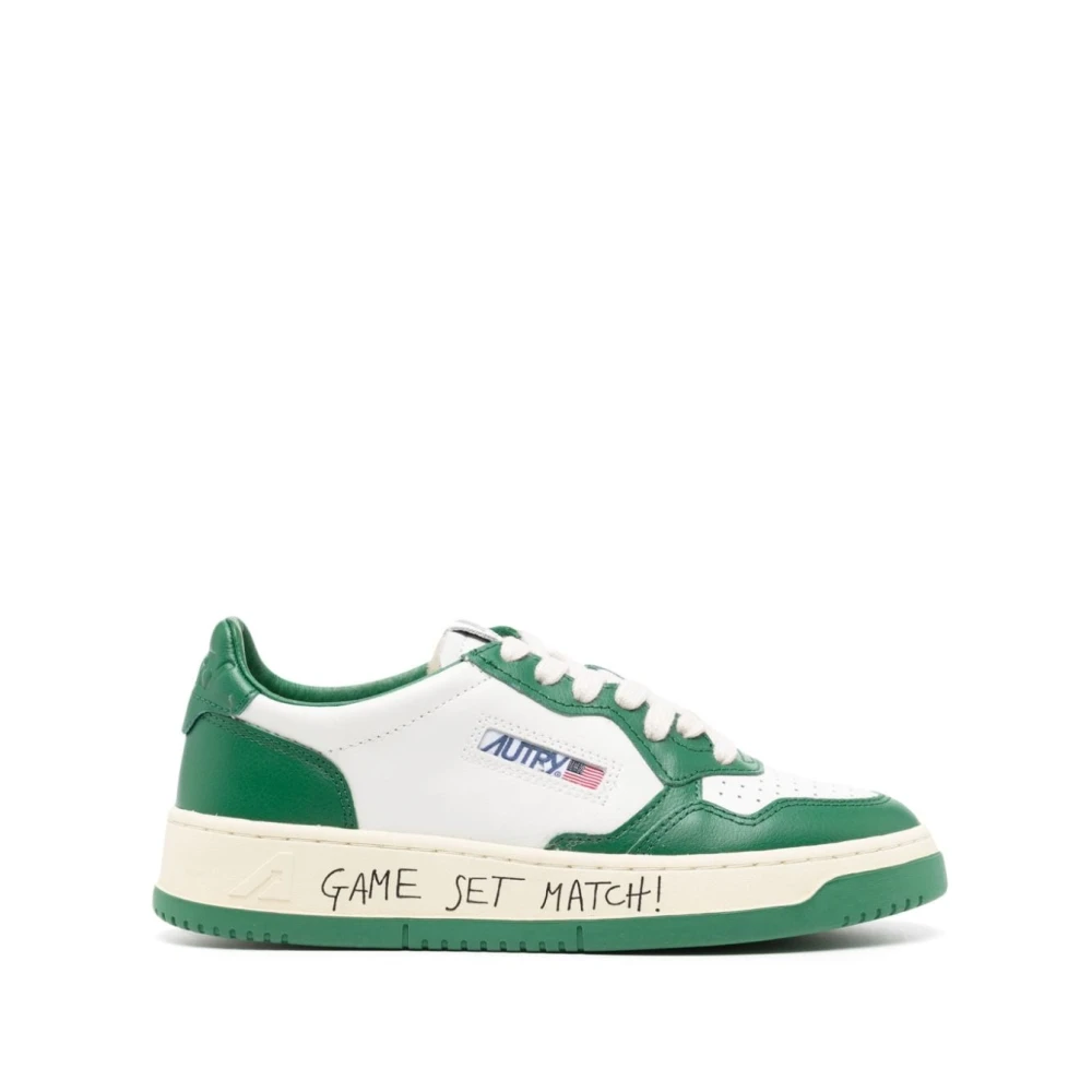 Autry Groene Sneakers Panel Design Flatform Zool Dames Schoenen
