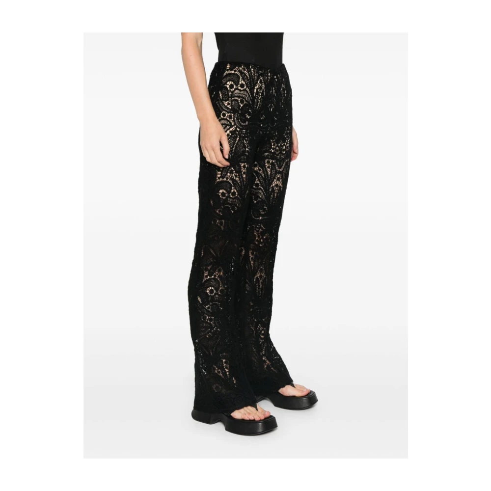 Twinset Zwarte wollen blend broek Black Dames