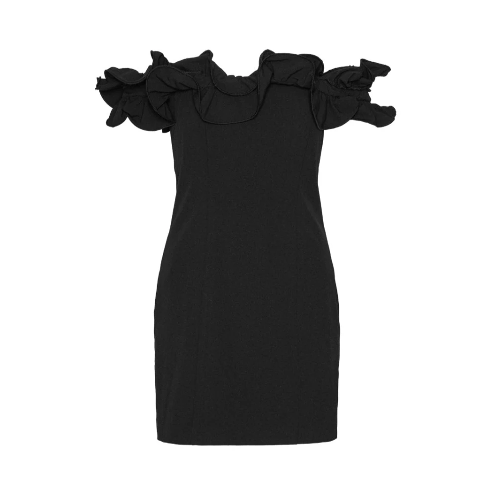 Rotate Birger Christensen Mini Jurk met Ruches Black Dames
