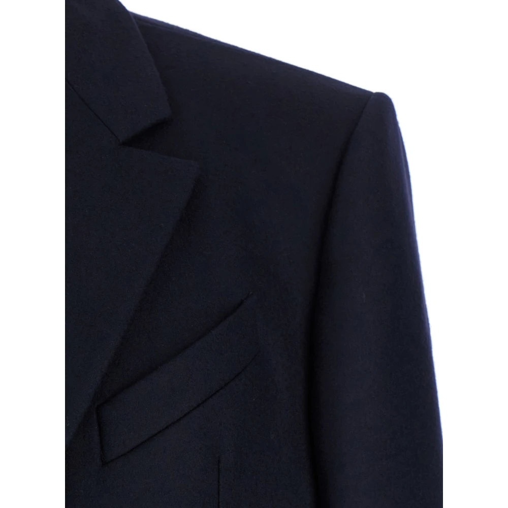 Givenchy Getailleerde Lange Jas Blue Heren