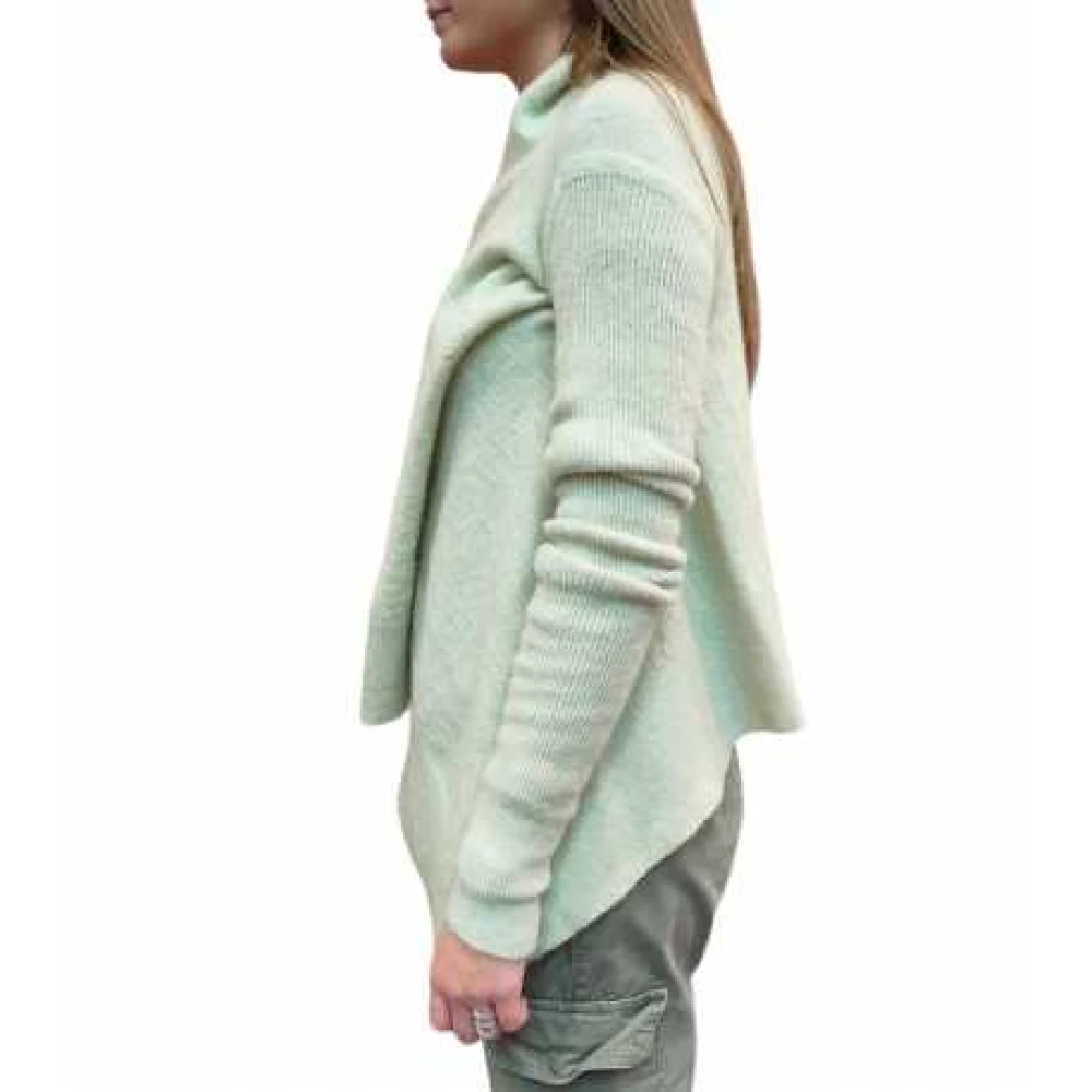 Rick Owens Lichtgroene alpaca medium wrap vest Green Dames