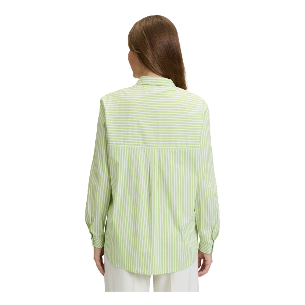 Betty Barclay Gestreepte blouse met kraag Green Dames