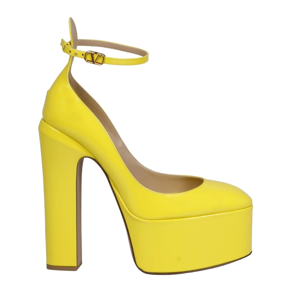 Valentino Garavani Patentläder Plattformspumps Yellow, Dam