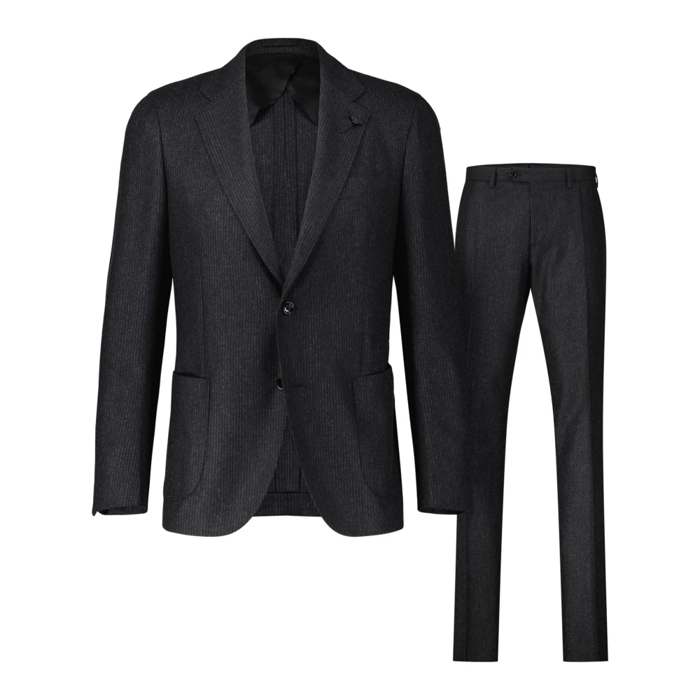 Lardini Klassieke Wollen Pak Set Black Heren
