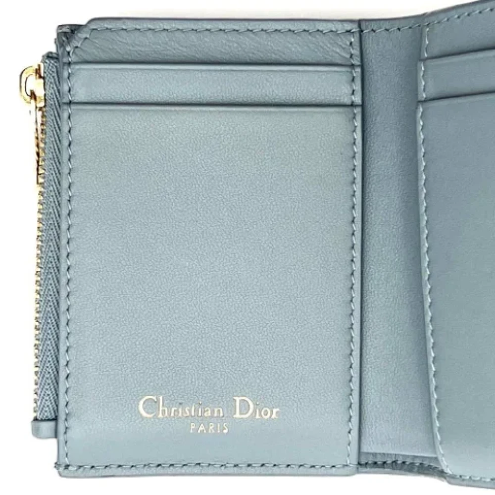 Dior Vintage Pre-owned Leather wallets Blue Dames