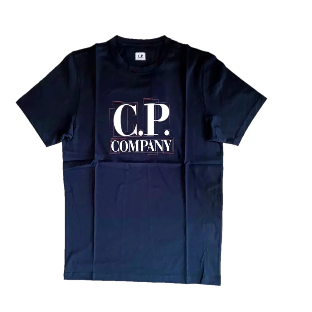 C.P. Company Grafisch Logo T-shirt Total Eclipse Blue Heren