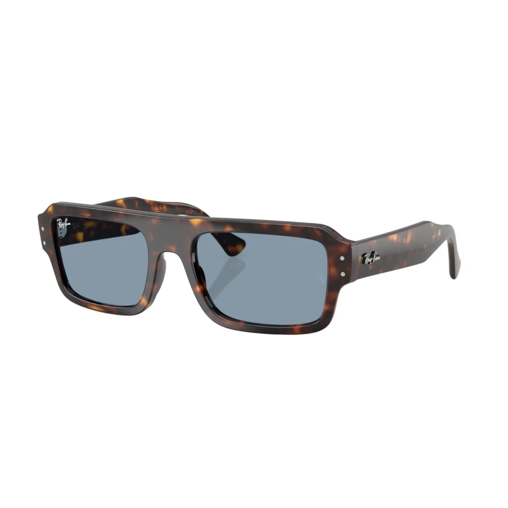 Ray-Ban Sunglasses Flacko Bio-Based - Havana Frame Blue Lenses 53-20, RB4454 - Image 4