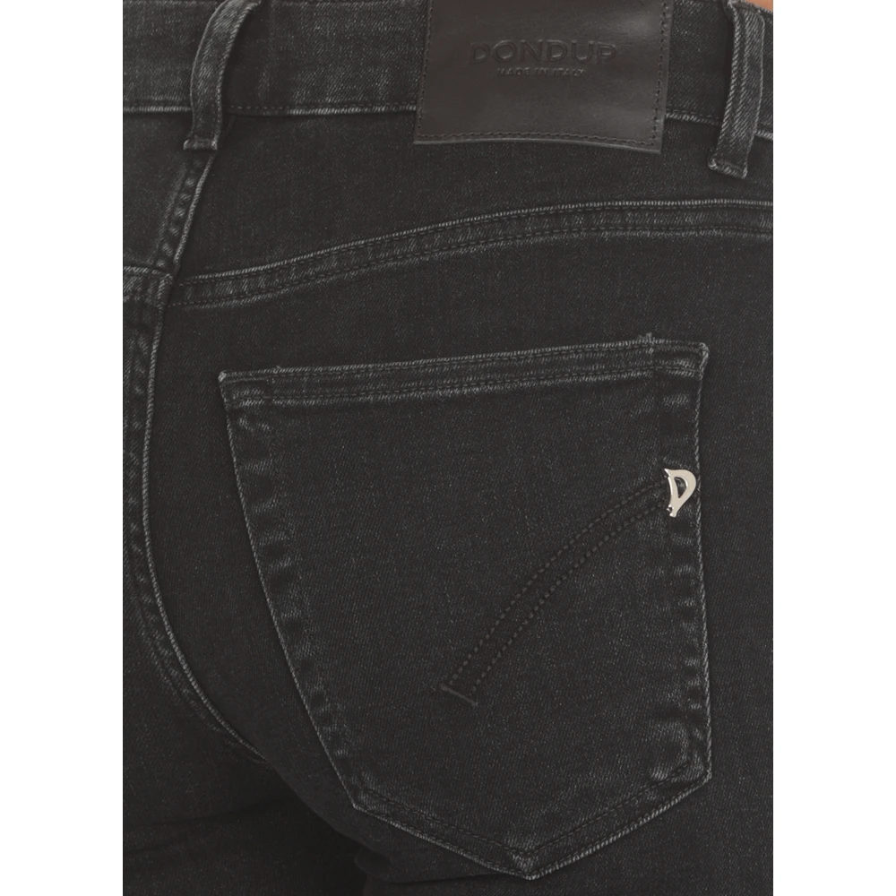 Dondup Zwarte Katoenen Damesjeans met Juweelknopen Black Dames