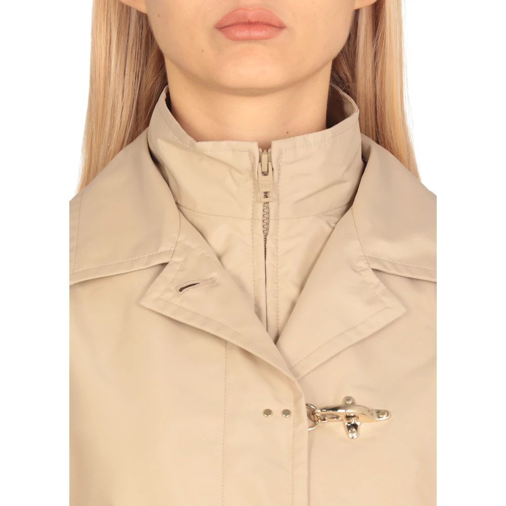 Fay Beige Klassieke Jas met Reverskraag Beige Dames