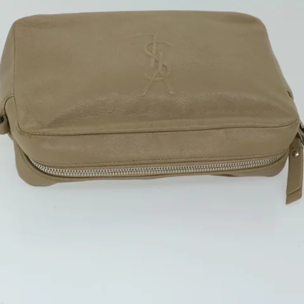 Yves Saint Laurent Vintage Pre-owned Leather shoulder-bags Beige Dames