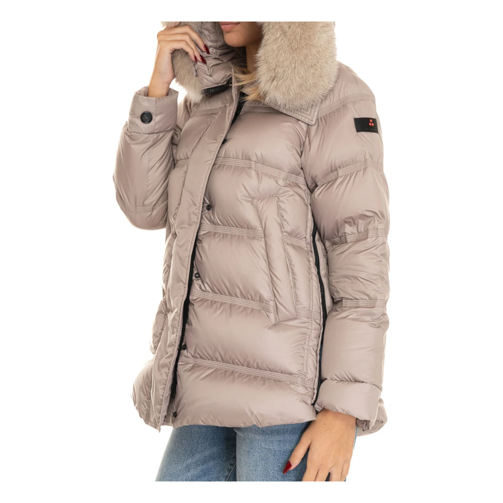 Peuterey Gewatteerd jack met uitlopend ontwerp Beige Dames