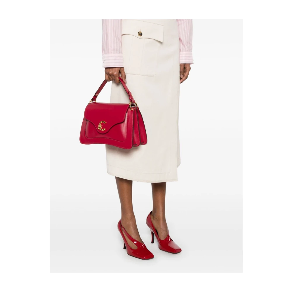 Coccinelle Rode Leren Tote Tas Red Dames