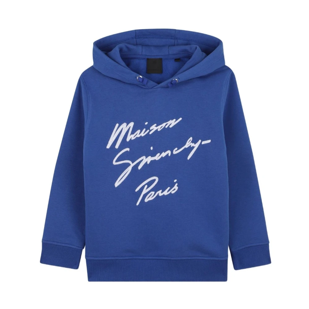 Givenchy Boys Blue Kids Sweatshirts, 4 Y, Hooded Jumper With Logo Embroidery