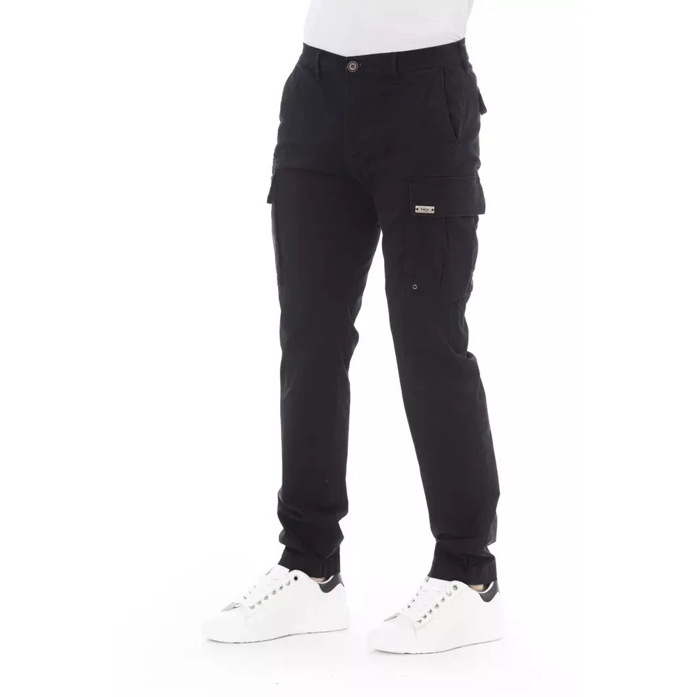 Baldinini Zwarte Cargo Broek Stretch Katoenmix Black Heren