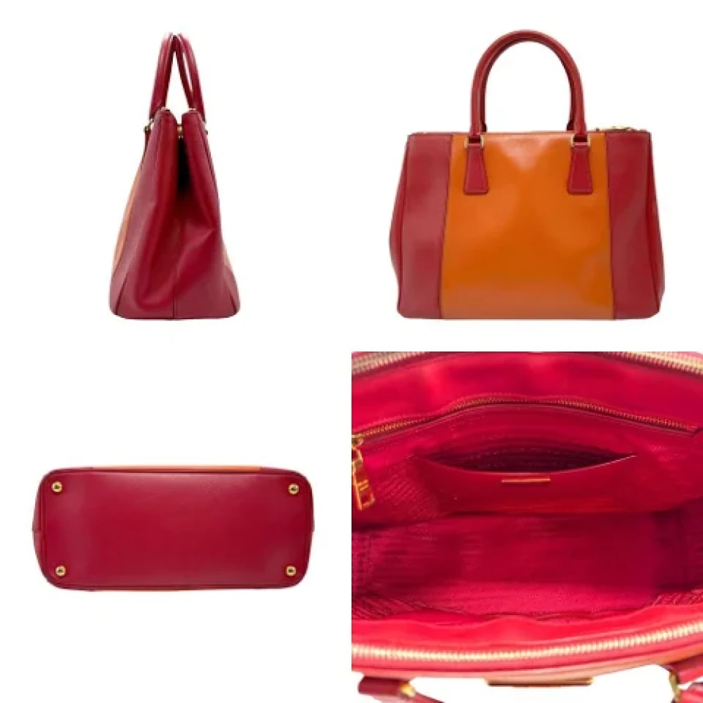 Prada Vintage Pre-owned Leather shoulder-bags Orange Dames