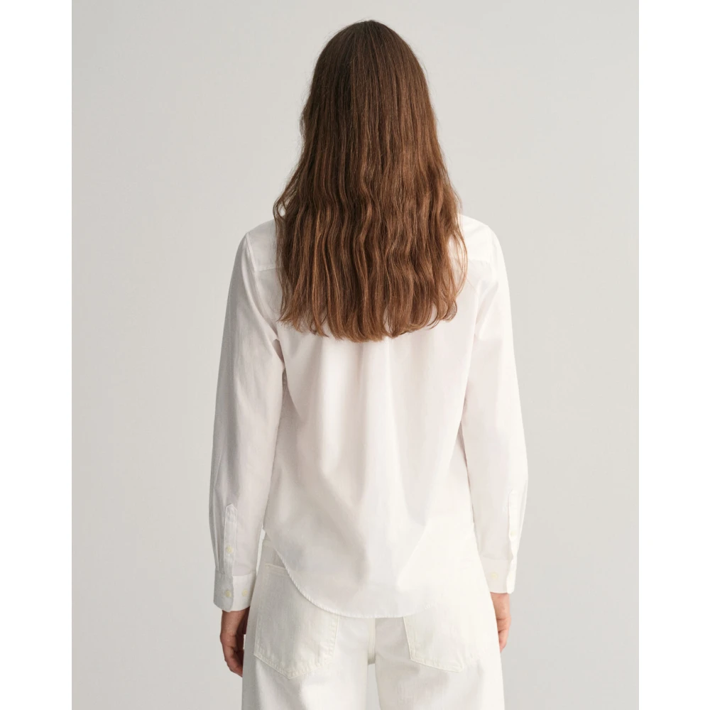 Gant Regular fit popeline overhemd White Dames