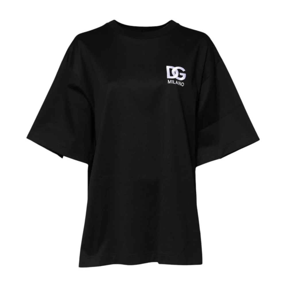 Dolce & Gabbana Men's Black Logo Embroidery T-Shirt