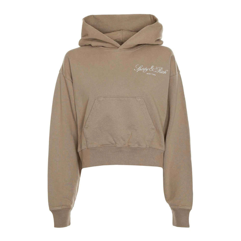 Sporty & Rich Vendome hoodie met kangoeroezak Beige Dames