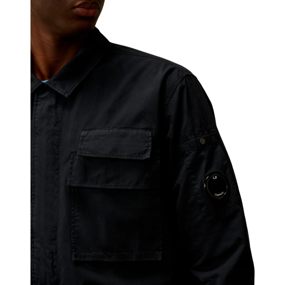 C.P. Company Moderne witte rits-voorkant casual overhemd Blue Heren