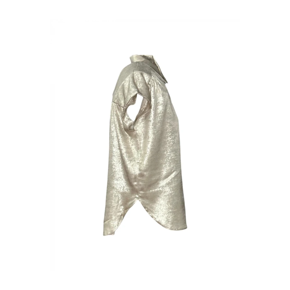 Molly Bracken Satijnen blouse met korte mouwen Yellow Dames