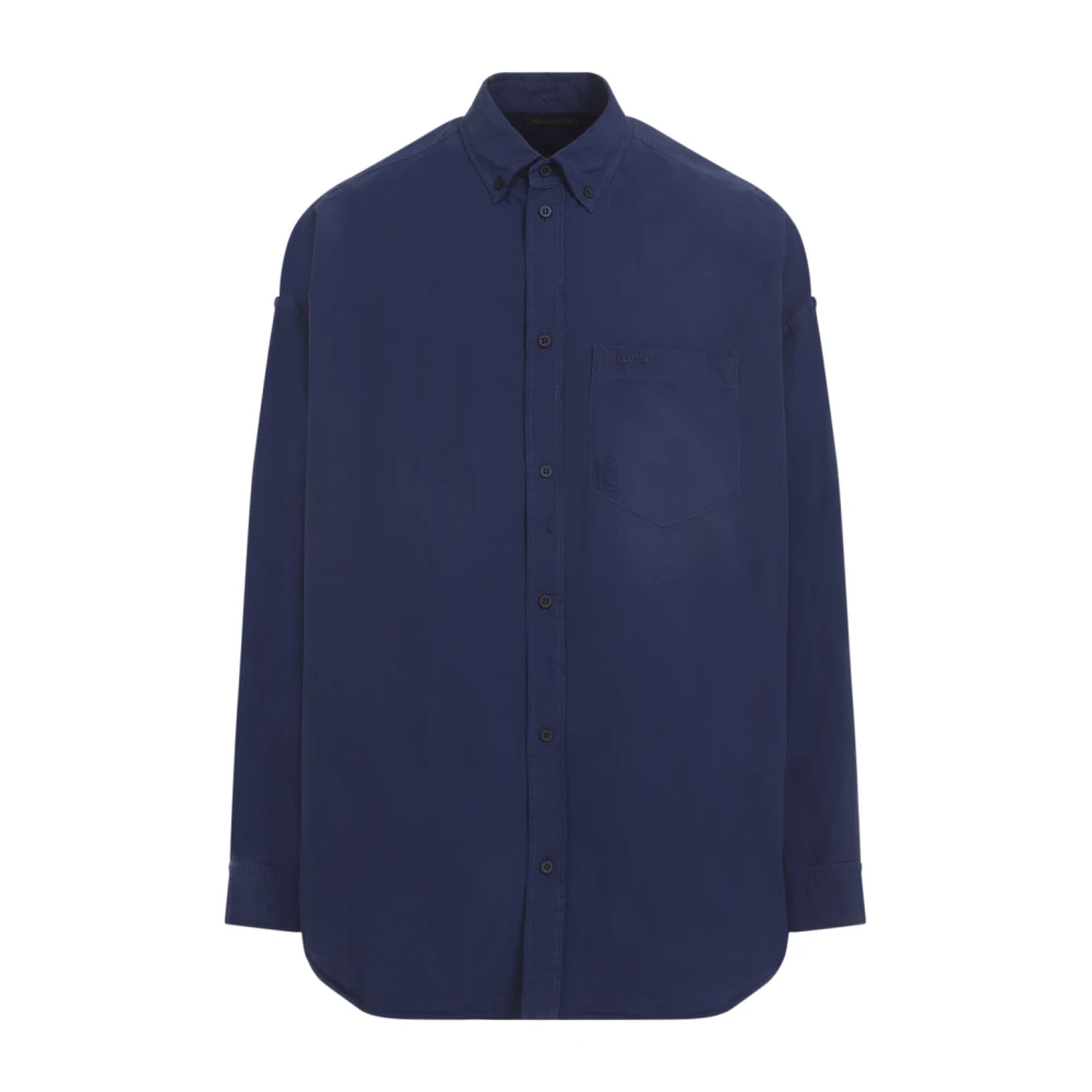 Balenciaga Blauwe Overhemden voor Mannen Aw24 Blue Heren