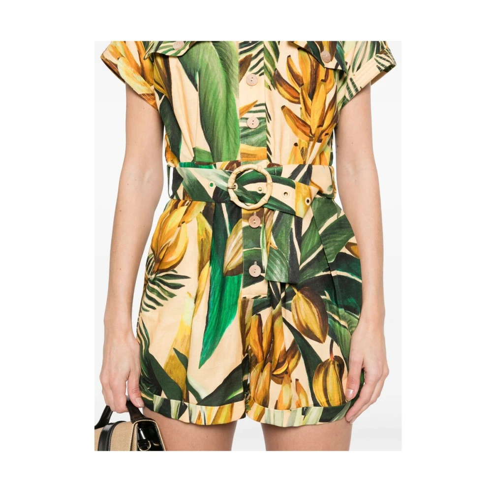 Farm Rio Gele Jumpsuit met Afneembare Riem Multicolor Dames