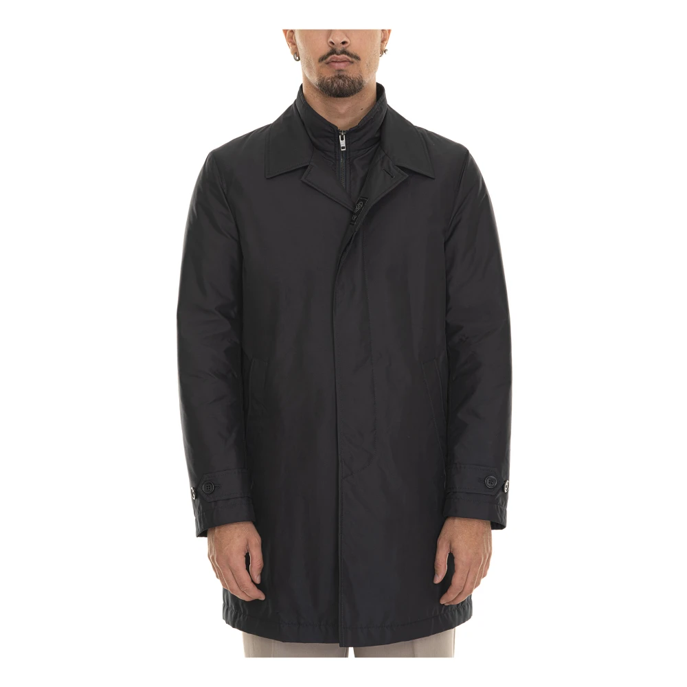 Fay Nylon jack met logo en zakken Black Heren