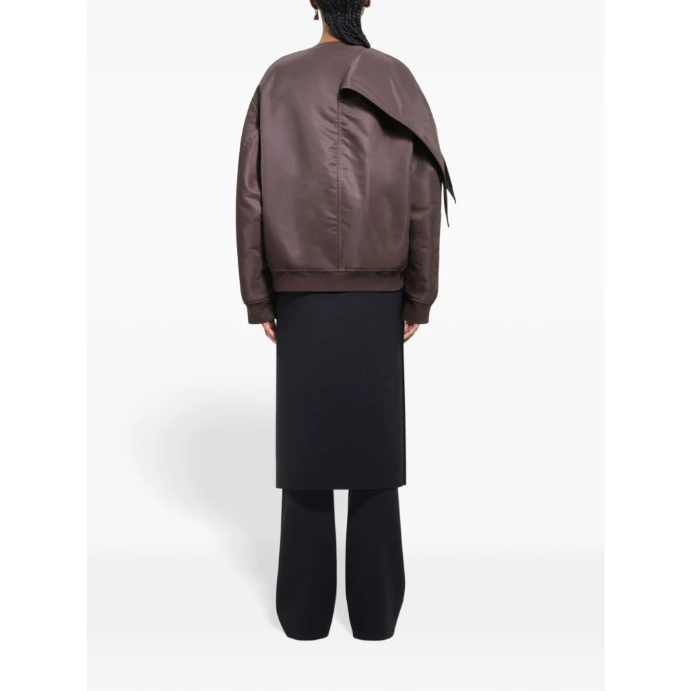 Courrèges Bruine Oversized Strik Detail Jas Brown Dames