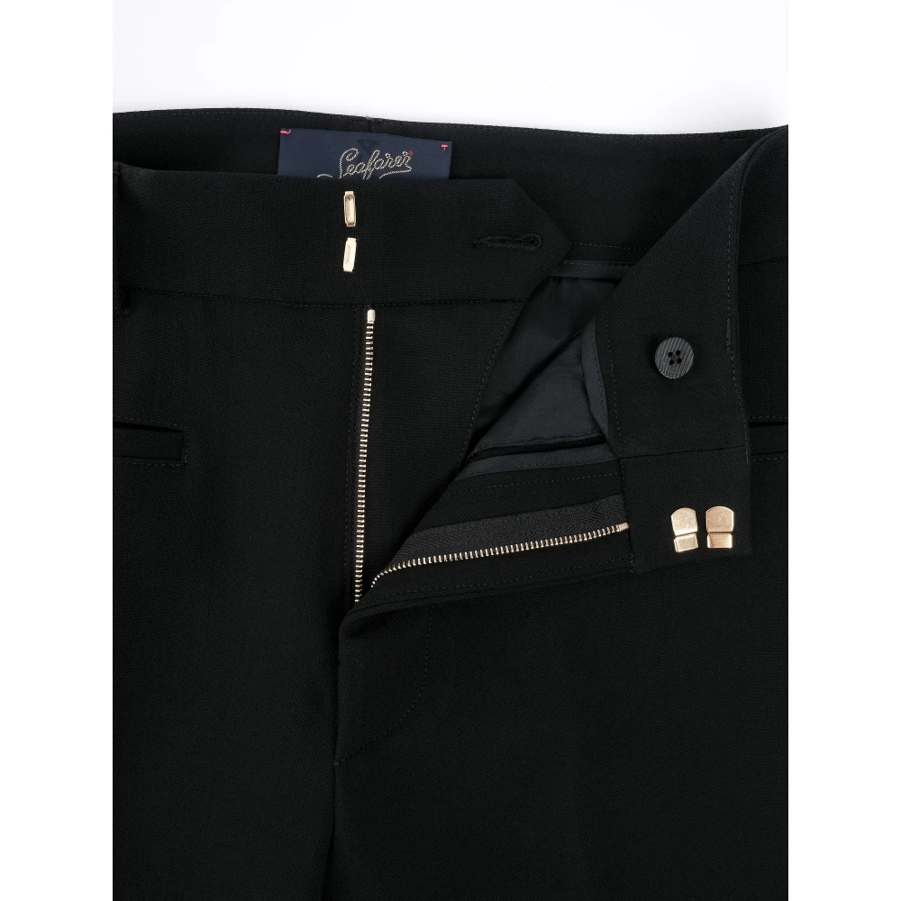 Seafarer Klassieke zwarte wollen blend damesbroek Black Dames