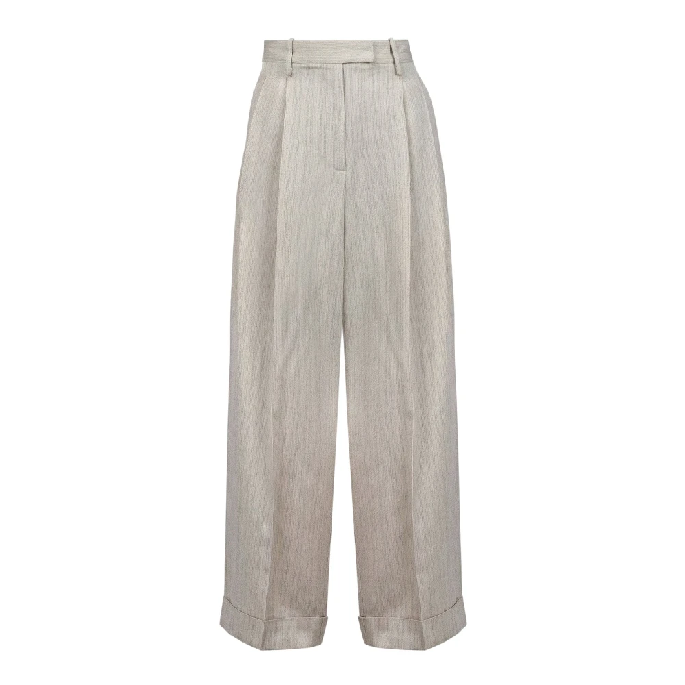 Alysi Femme Beige Pantalons, Taille: 40 Fr Pantalon Large Tailleur