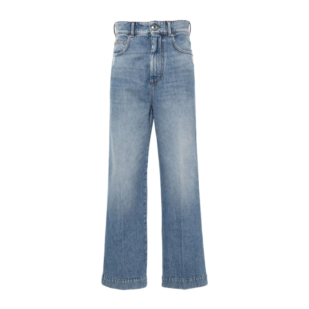 SPORTMAX Hoge Taille Blauwe Jeans Klassiek Ontwerp Blue Dames