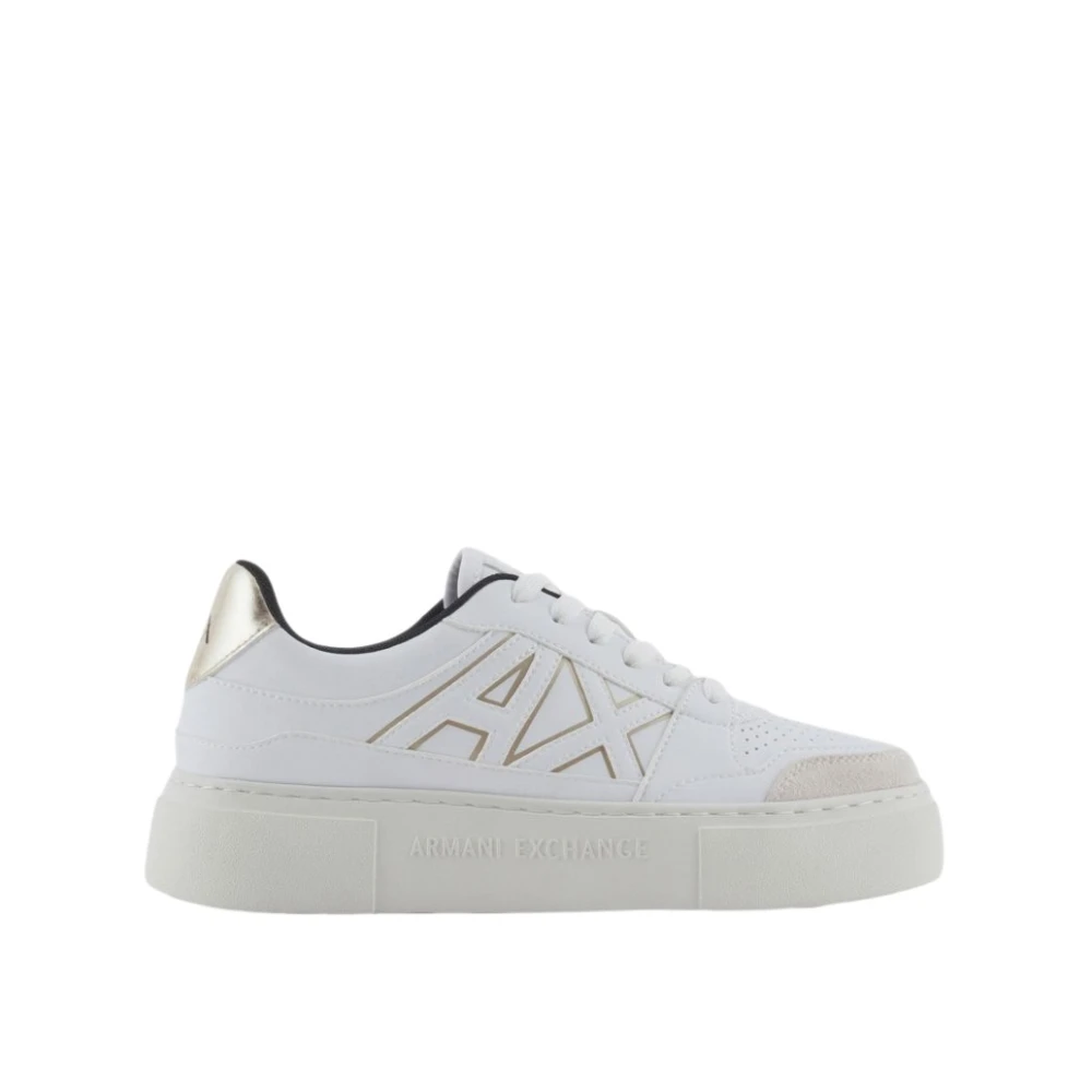 Armani Exchange Sneakers met logo Dames Schoenen Wit