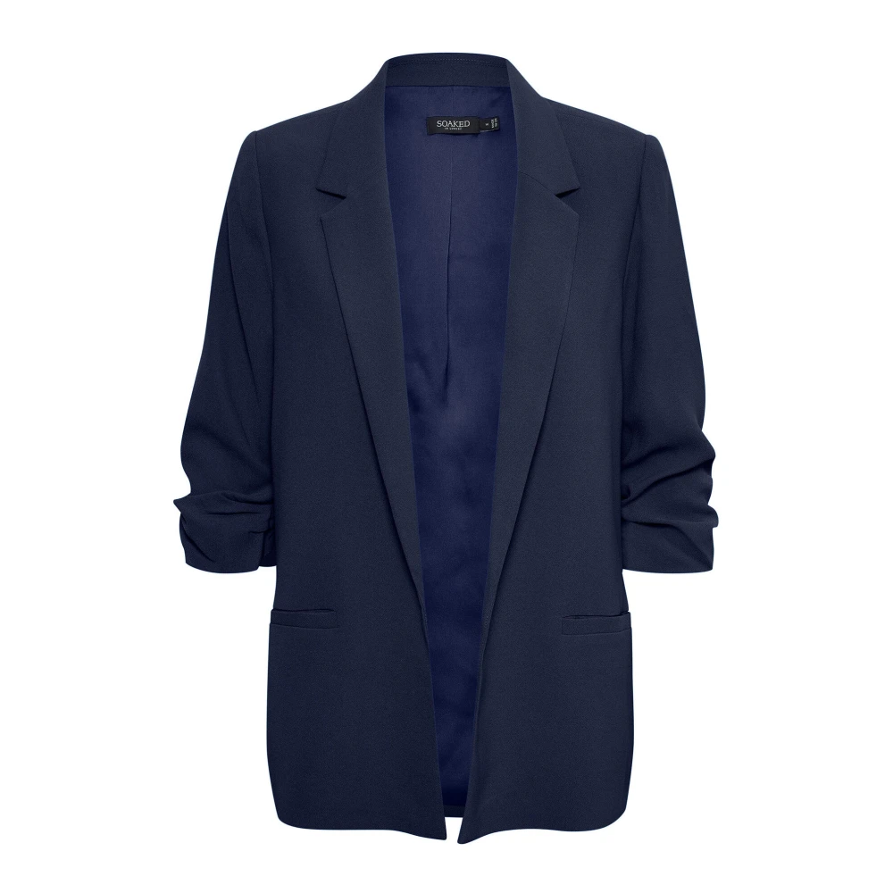 Soaked In Luxury - Nachthimmel Blazer 3/4 Ärmel Klassischer Kragen - Jackets - Damen - Blau - Xs - Bild 4
