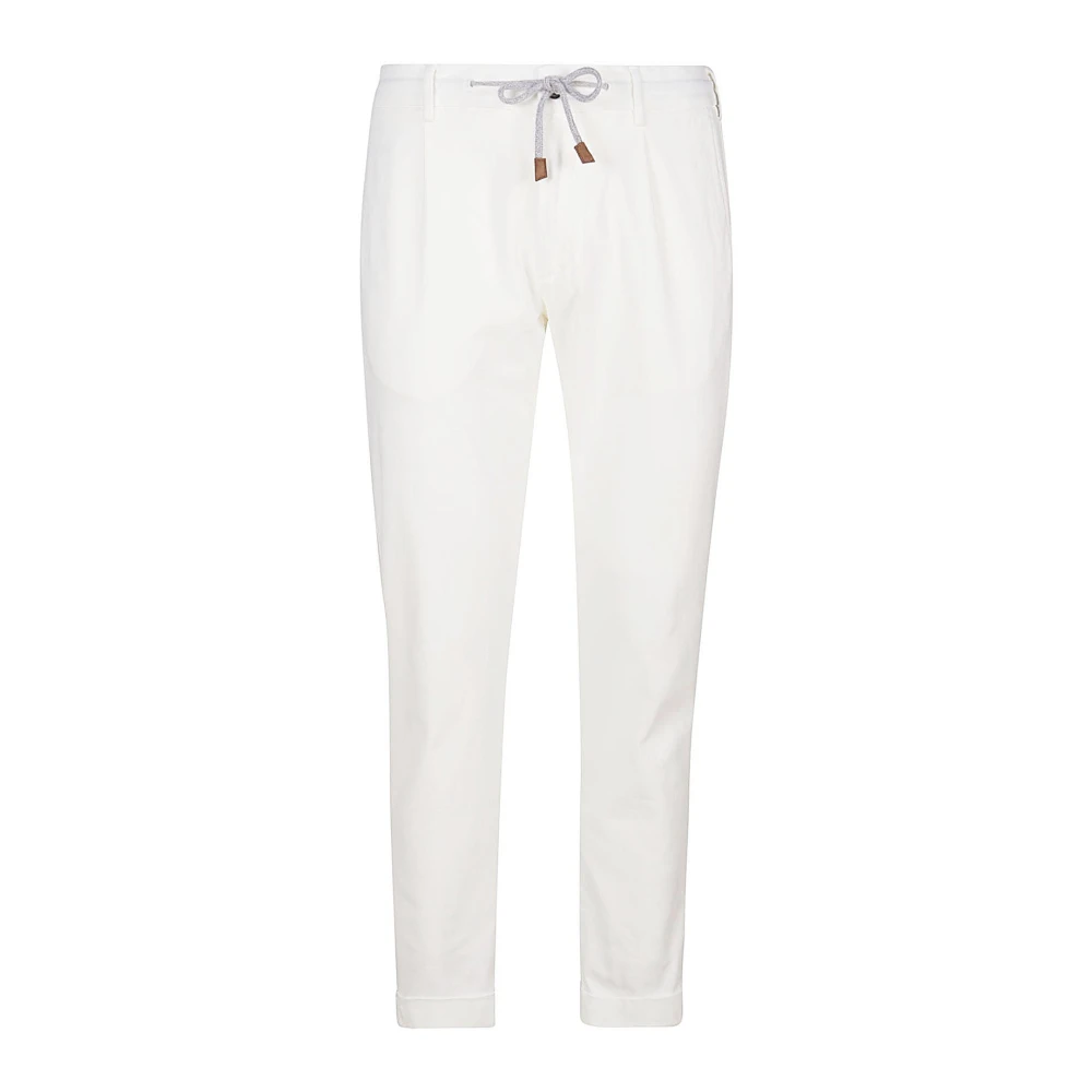 Eleventy Herr Vit Byxor W33, Bomull, Comfort Cotton Jogger Pants