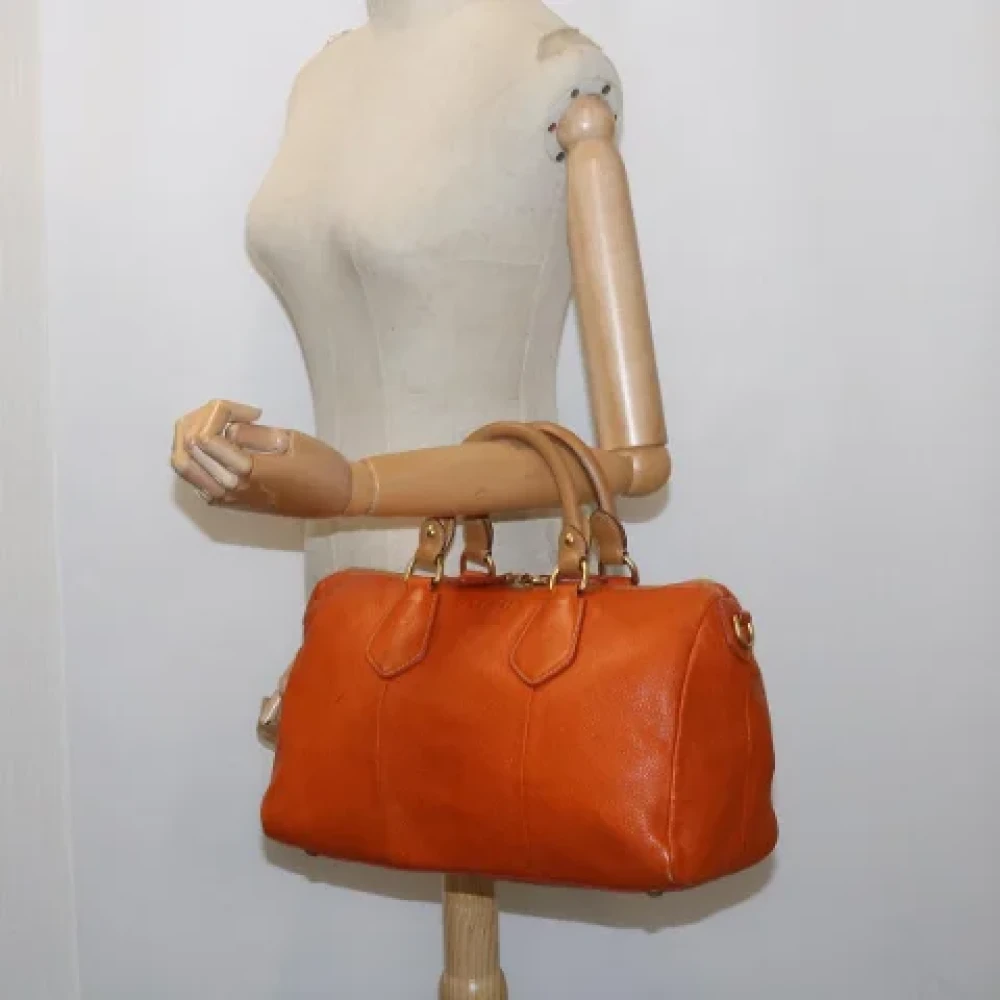 Prada Vintage Pre-owned Leather prada-bags Orange Dames