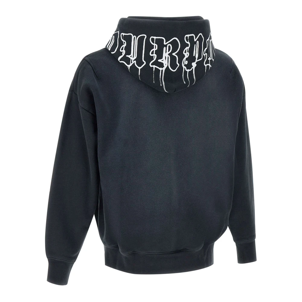 Purple Brand Gestructureerde Katoenen Sweatshirt Zwart Black Heren