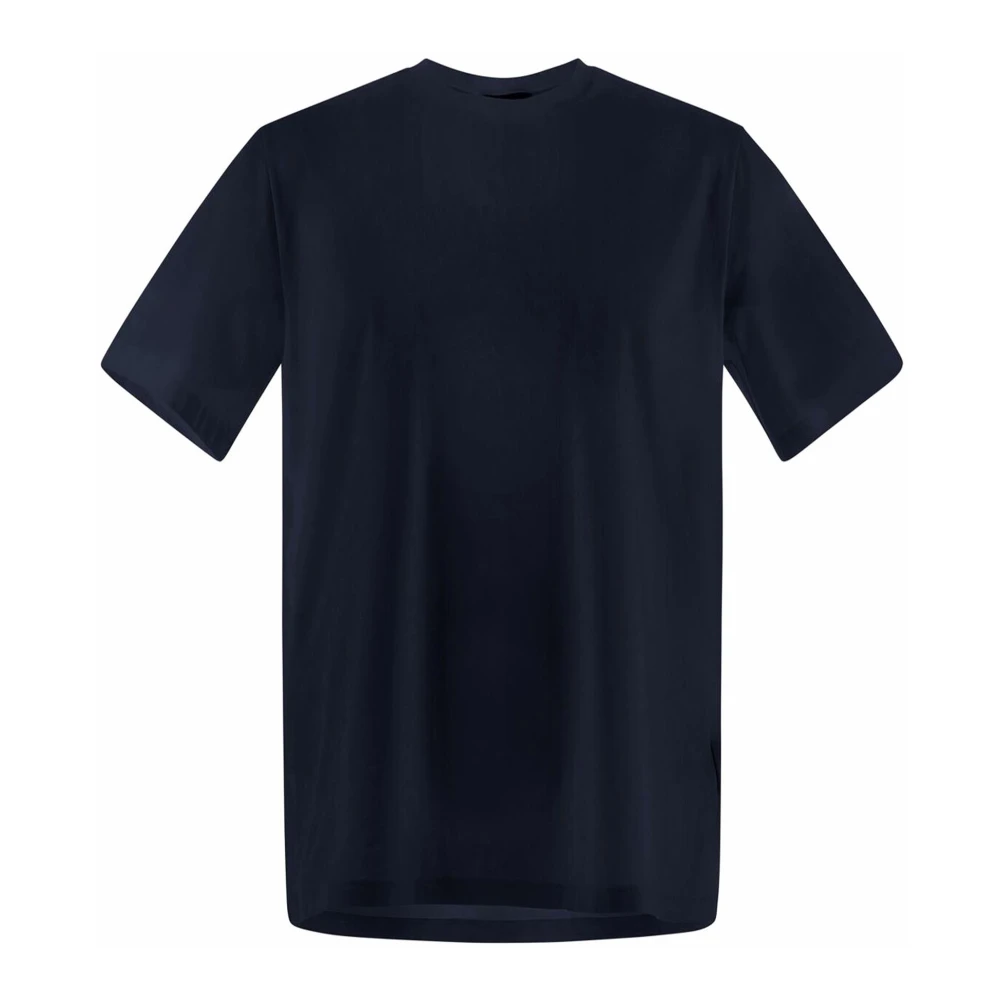 Herno Mannelijk Blauw Tops Heren, L, Katoen, Crew Neck T-Shirt Jersey Stof