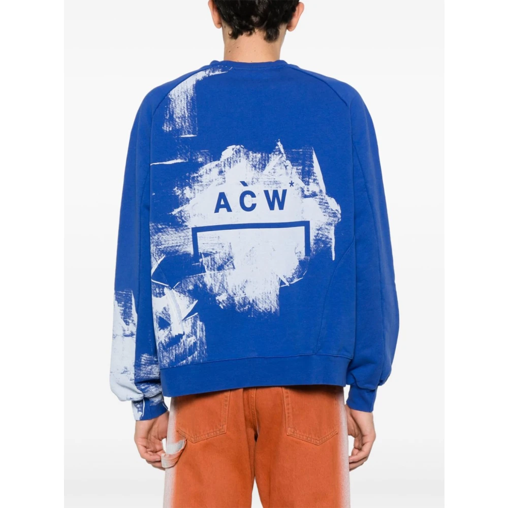 A-Cold-Wall Kwaststreek Print Sweatshirt Blue Heren